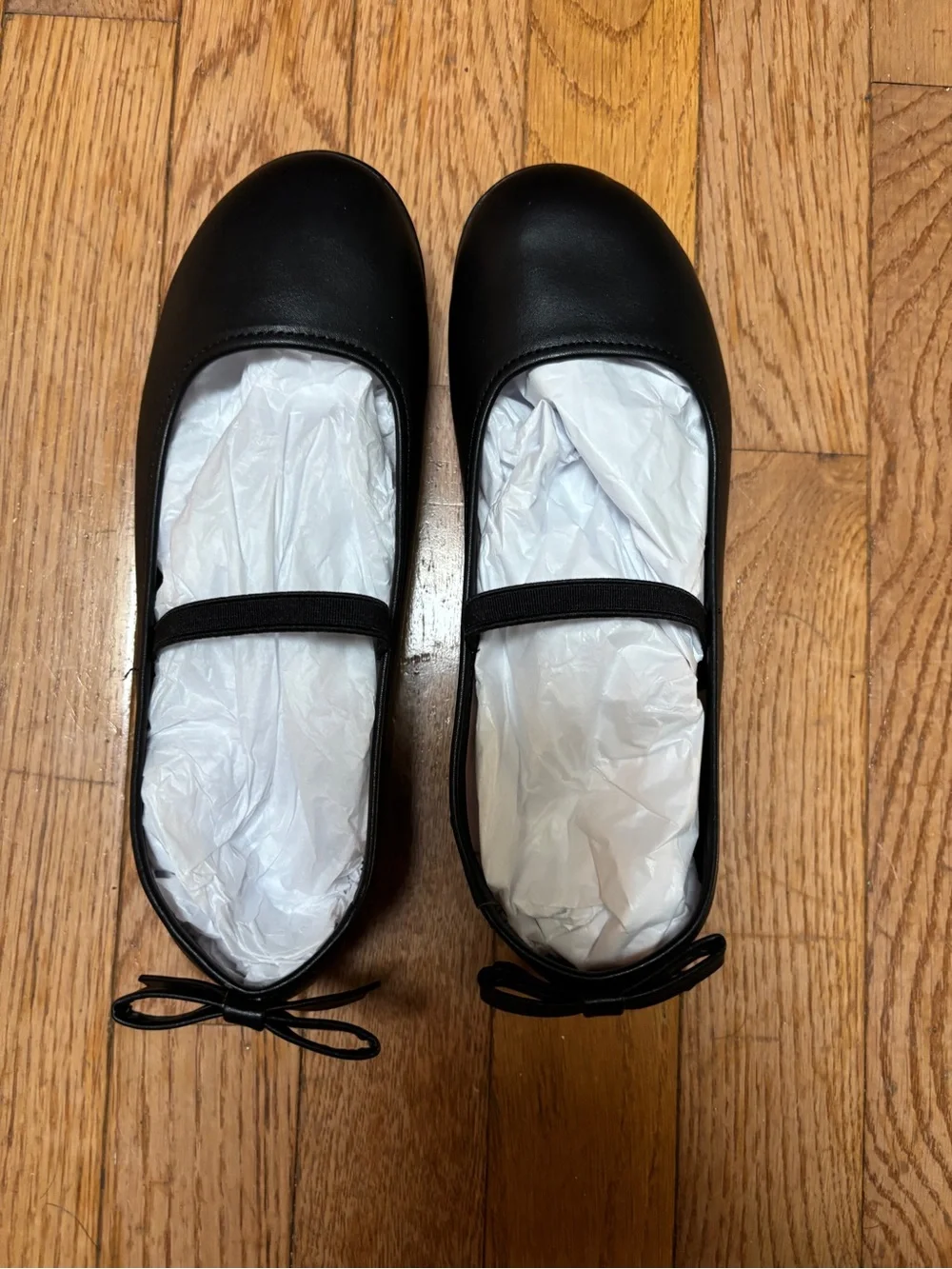 NEW Wonder Nation Girls Size 4 Black Mary Jane Flats Memory Foam Insoles